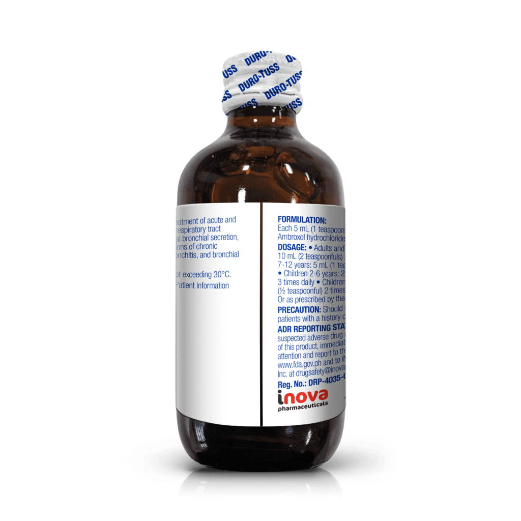 Ambroxol Hydrochloride  (DURO-TUSS<sup>®</sup> AX) 30mg /5mL  60ml Syrup